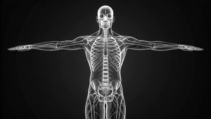 An ethereal glimpse inside a human being anatomical transparency a body s fragile core against a