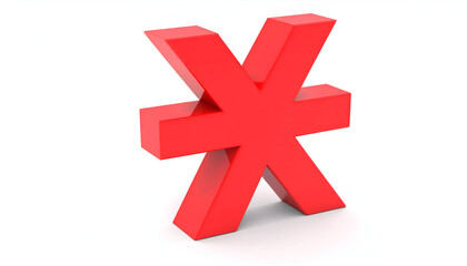 Obraz premium Red asterisk 3D symbol.