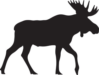 A vector illustration of a wild Moose silhouette