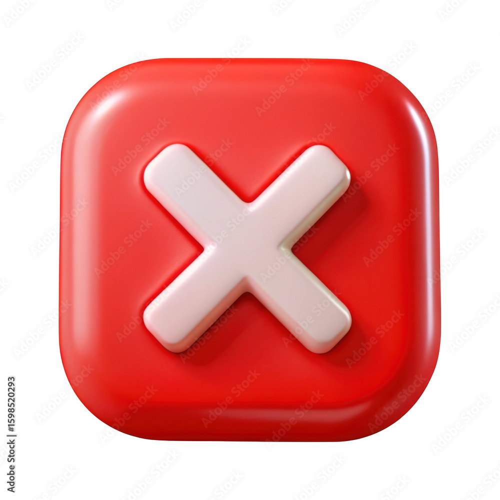 Poster 3d red cross symbol isolated on transparent background