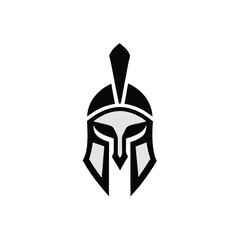 Stylized spartan helmet logo warrior ancient greek