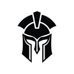 Stylized spartan helmet logo warrior ancient greek