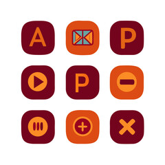 Fototapeta premium Icons for mobile applications Description: Sets of icons in a single style for UI/UX design.