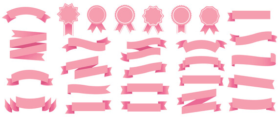 set of pink ribbons