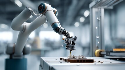 Advanced Robotic Arm Precision Assembly Manufacturing Automation Technology Industry