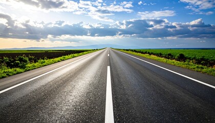 Fototapeta premium Open road stretches into a horizon