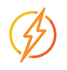 A blue lightning bolt vector illustration icon for a web button