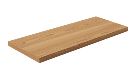 Wooden Countertop Isolated on Transparent Background