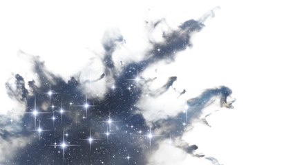 Cosmic Nebula Explosion Isolated on Transparent Background