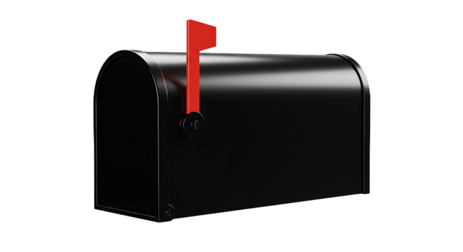Black Mailbox Isolated on Transparent Background - Powered by Adobe