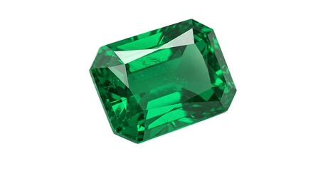 Fototapeta premium Emerald Gemstone Isolated on Transparent Background