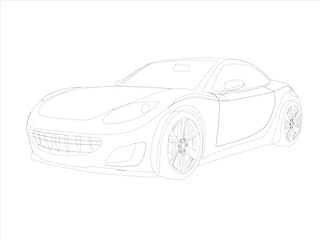 Photorealistic Digital Drawing of a Sleek Modern Sports Car
