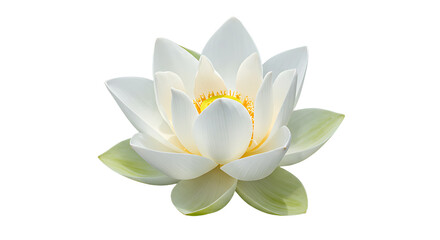 White Lotus Flower Isolated on Transparent Background