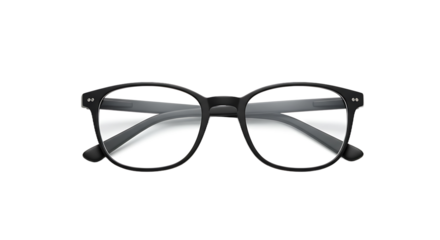 Black Glasses Isolated on Transparent Background