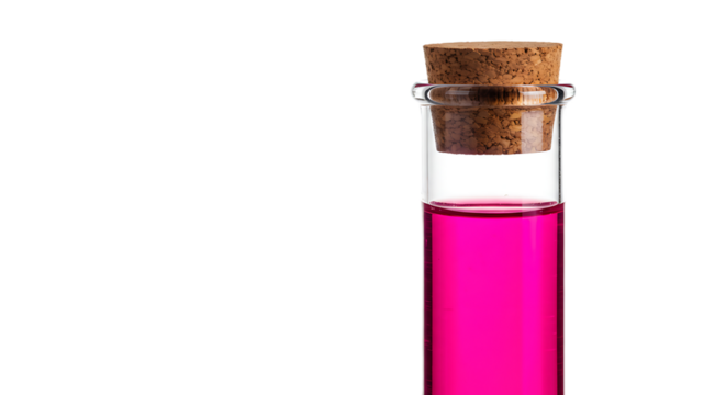 Test Tube with Pink Liquid Isolated on Transparent Background