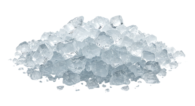 Crushed Ice Isolated on Transparent Background