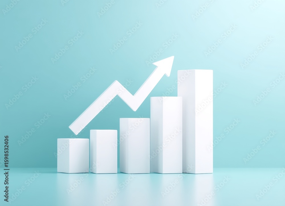 Poster a dark blue, gridded background serves as the setting for an ascending bar graph that features a lum