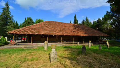 Gogceli Mosque, located in Samsun, Turkey, was built in the 13th century. It is made entirely of...