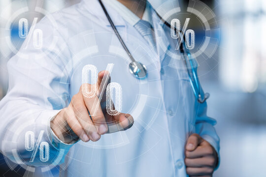 Medical professional analyzing health data trends - Powered by Adobe