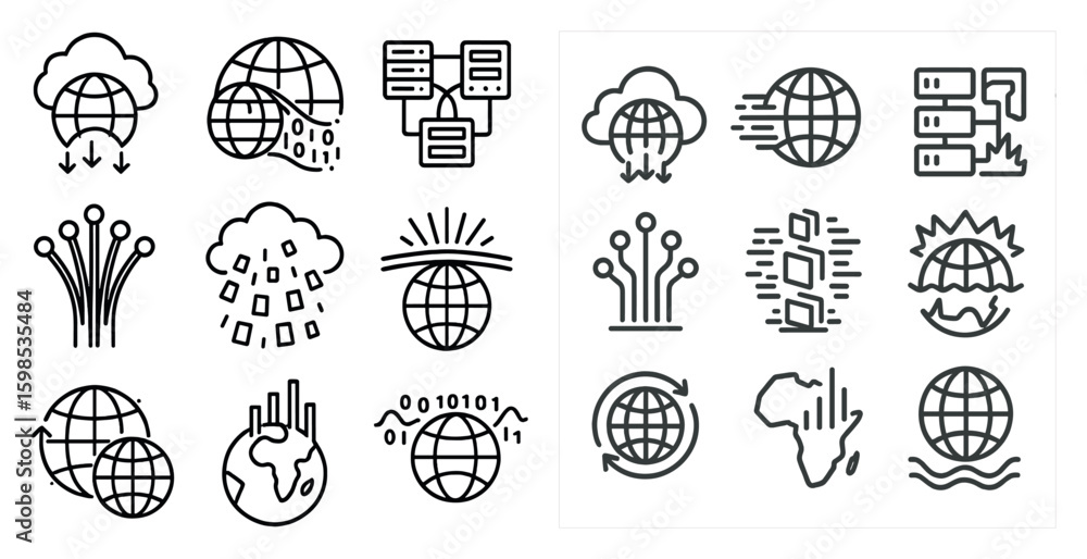 Poster the image is a collection of various icons that represent different aspects of the internet and tech