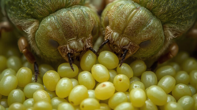 green acorn on wood
