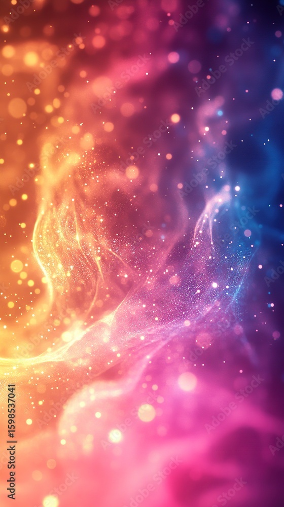 Poster colorful abstract swirls and light patterns create a mesmerizing visual display