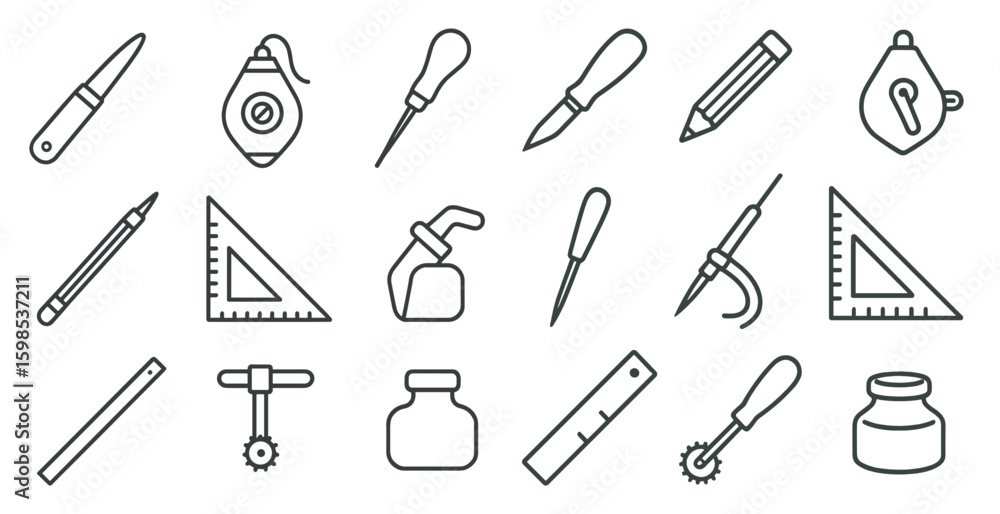 Poster collection of tools and measuring instruments. concept of precision and accuracy, as the various too