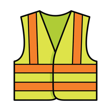 A bright yellow and orange high-visibility safety vest icon for construction and road work.