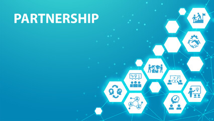 Partnership concept. Chart with keywords and icons. Strategic Partnership. vector illustration EPS 10