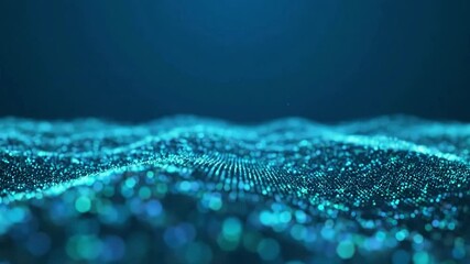 Abstract blue digital wave background with glowing particles representing data flow and futuristic technology concepts for AI big data internet and network conn - Powered by Adobe