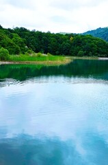 blue coloured lake goy gol in azerbaijan ,reserved park .High quality © Rana