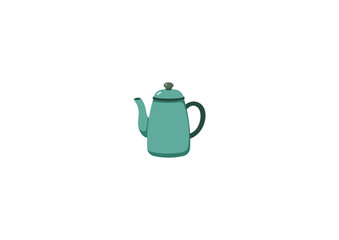 Vector illustration of teapot on white background