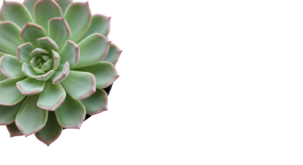 A rosette succulent plant isolated on transparent background shows its beautiful symmetry