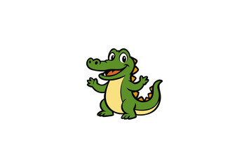 Vector illustration of a cartoon crocodile with a smile