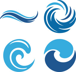 Fototapeta premium Abstract Blue Wave Icons