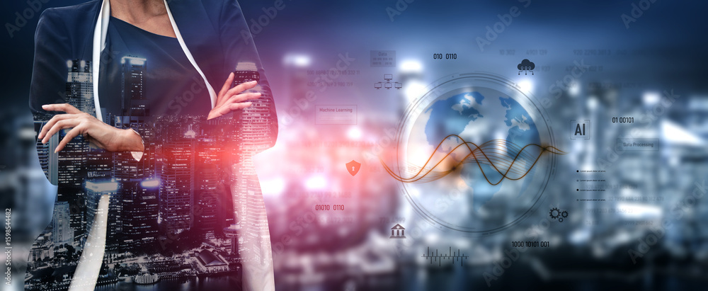 Poster global ai and data processing system enhances data, ai, and processing efficiency through digital ne
