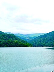 blue coloured lake goy gol in azerbaijan ,reserved park .High quality © Rana