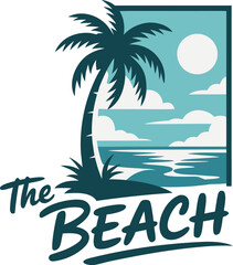 Obraz premium Tropical Beach Palm Tree Vista