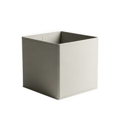 Fototapeta premium A simple light gray square box with open top isolated on transparent background