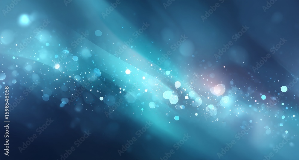 Poster a magical night sky effect is achieved through the combination of a dreamy dark blue abstract backgr