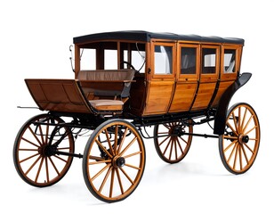 Antique wooden horse-drawn carriage