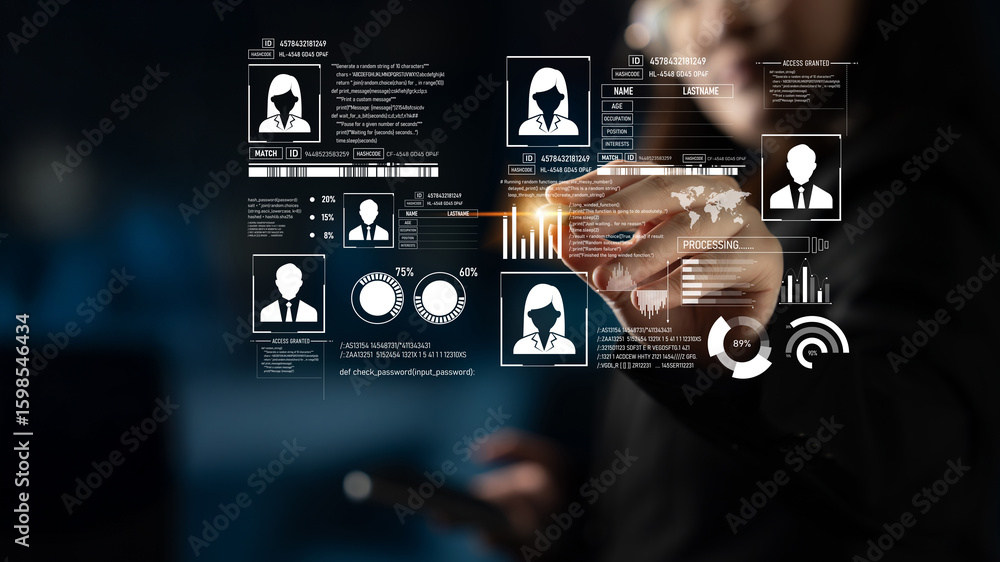 Poster id security ensures personal data protection with secure login systems, digital identity safeguards,