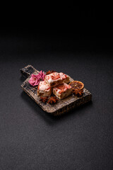 Nougat or white caramel with hazelnuts and strawberry pieces. White nougat