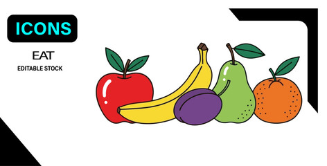 Food & Restaurant Line Icons – Editable Vector Set









