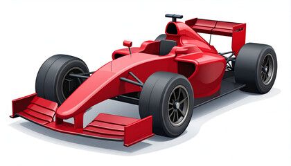 Red Formula Race Car with Studio Shot.