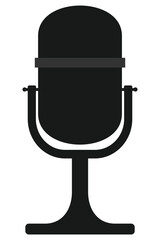 Vintage Style Broadcast Mic Silhouette. Studio Microphone for Audio Production