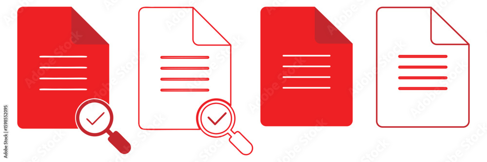 Poster document with check circle icon for web and graphic design. research document icon glyph icon. incid