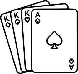 Minimalist playing cards outline icon
