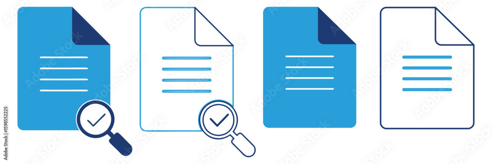 Poster document with check circle icon for web and graphic design. research document icon glyph icon. incid