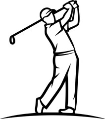 Golf player golfer swinging silhouette logo vector
